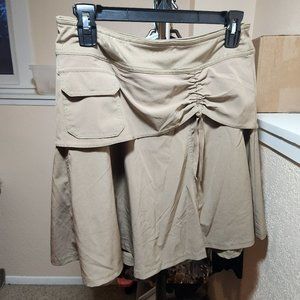Athleta Sz 4 Women's Wherever Skirt/Skort Khaki Pleated Layered Style